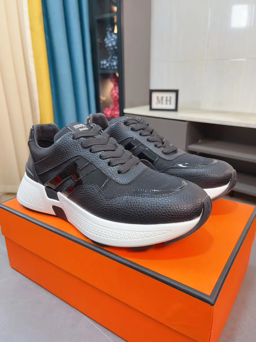 Men's shoes💰580🌸🌸【HERMES】Hermès high-end quality original shoe upper: 🔝tumbled calfskin, suede calfskin, shoe body sewn H totem, outsole: ultra-light TPU foam·rubber; two-color molded outsole, ultra-high quality control·fine workmanship: highlighting (high-end·luxury·grade) 38-44 (45 can be customized)